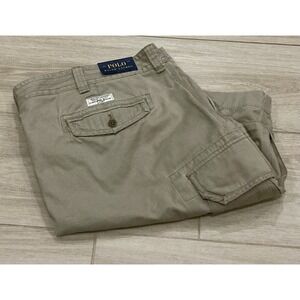 NWT Polo Ralph Lauren Men's Tan Beige Khaki Cargo Shorts 50B Big & Tall